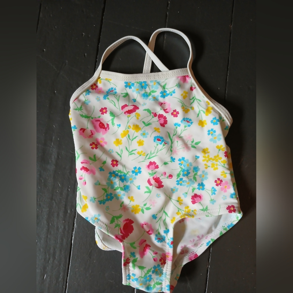 Floral One-Piece Infant Swimsuit - Multicolor Flower Print